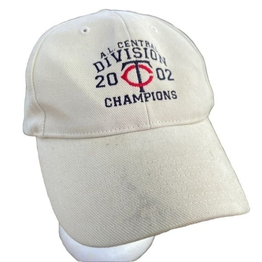 Vintage Adjustable Hat Minnesota MN Twins 2002 AL Division Champions Worn In MLB